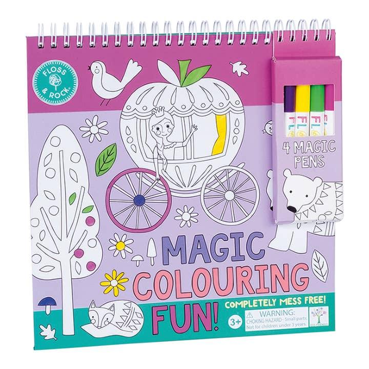 special coloring pad in a fairy tale theme with markers that can only show up on this paper.  