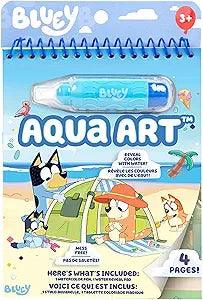 Bluey theme aqua art, water fillable pen to use inside this book where the wter brings the drawings to life.  