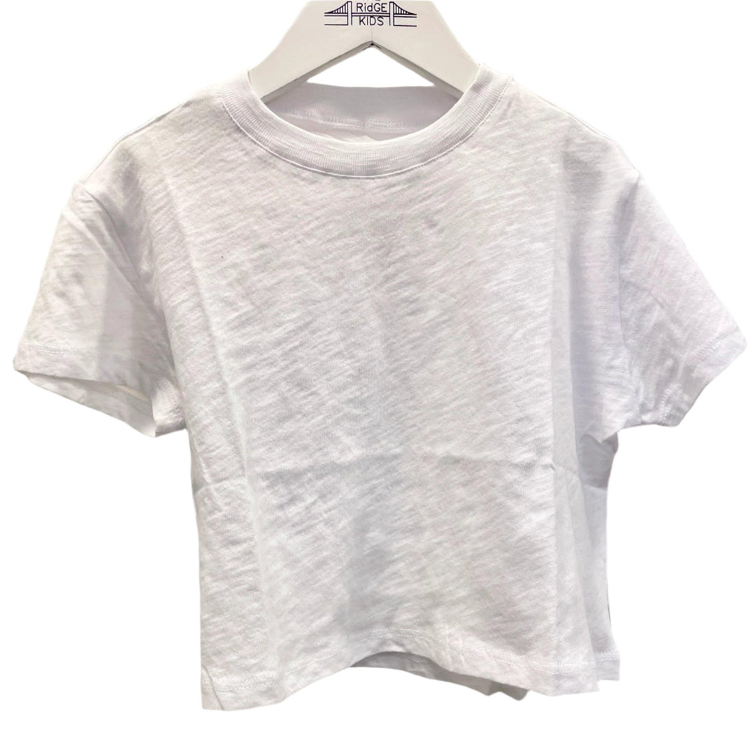 plain what tee shirt that hits at the waist. 