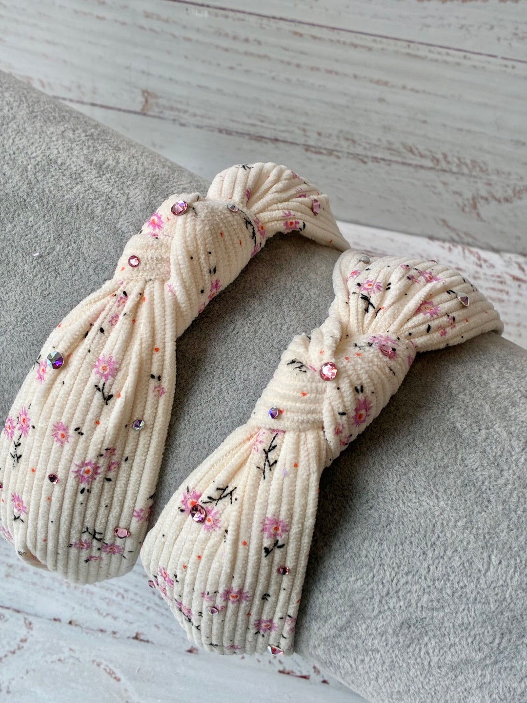 Headband | Ribbed Ivory Floral Headband | Bari Lynn Accessories