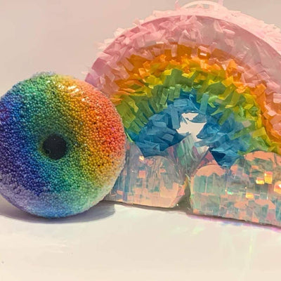 Bath Bombs |Rainbow Airbrushed Donut Bath Bomb| garb2ART Cosmetics