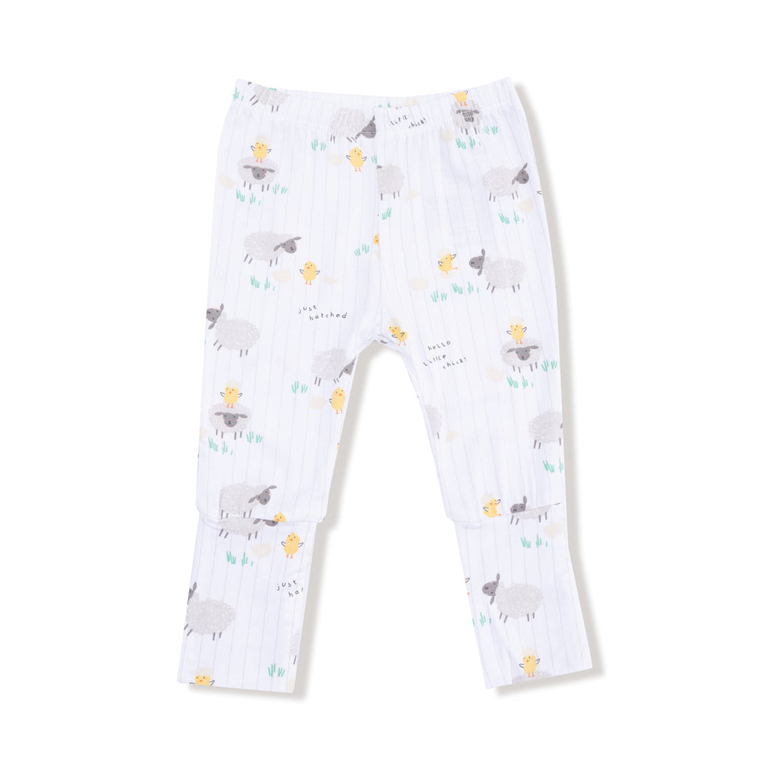 Baby leggings with animal pattern on a white background