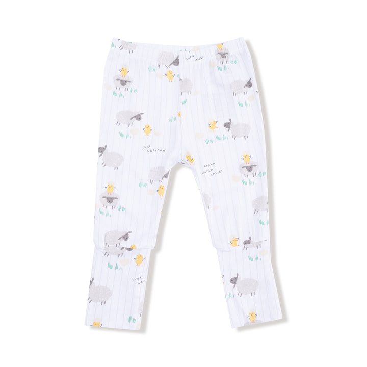 Baby leggings with animal pattern on a white background