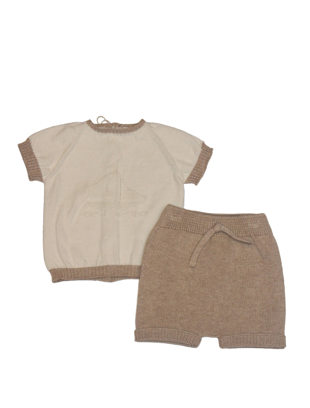 Baby Unisex Sweater|Embroidered Knit Top- Toasted Sailboat | Li and Me