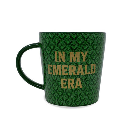 emerald green mug with gold accents that reads ' In My Emerald Era '