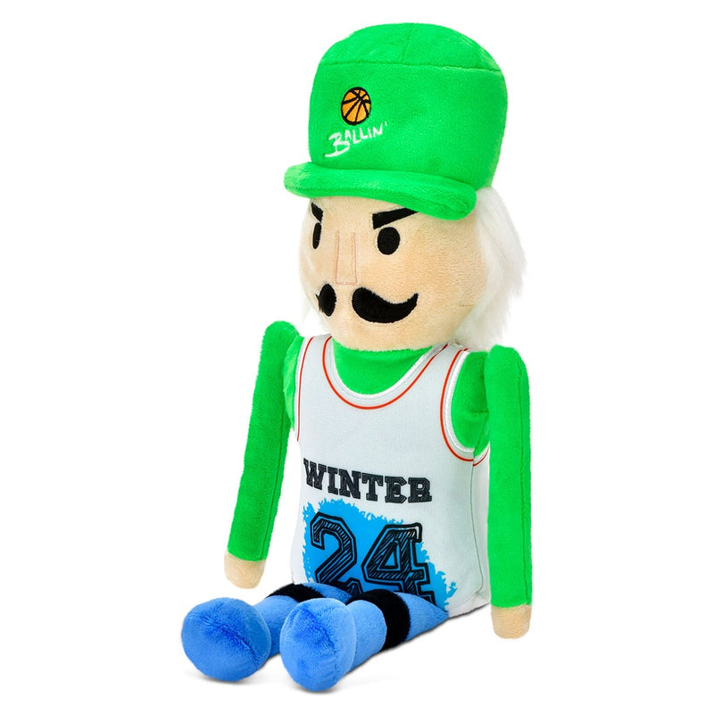 Corey Paige Ballin Nutcracker Plush that is in green with jersey that states Winter.