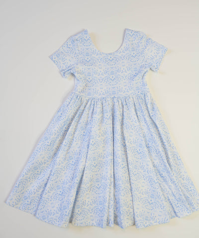 Baby Girls Dress |Classic Twirl -Blue Bunnies| Ollie Jay