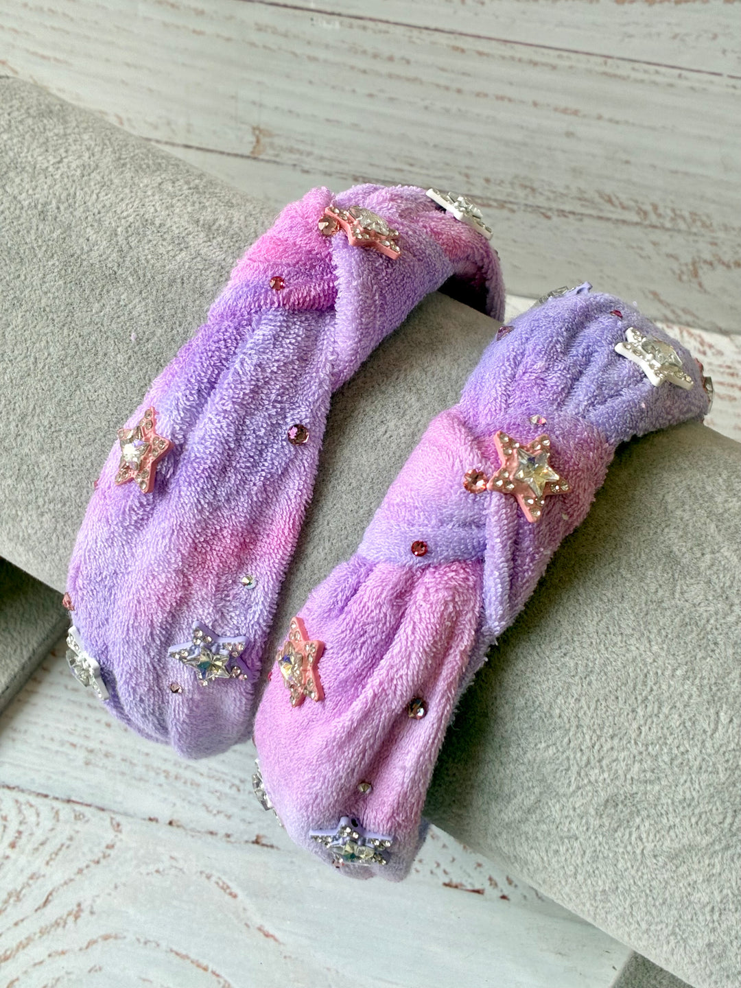 Headband | Purple Ombre Top Knot Headband with Star Charms | Bari Lynn Accessories
