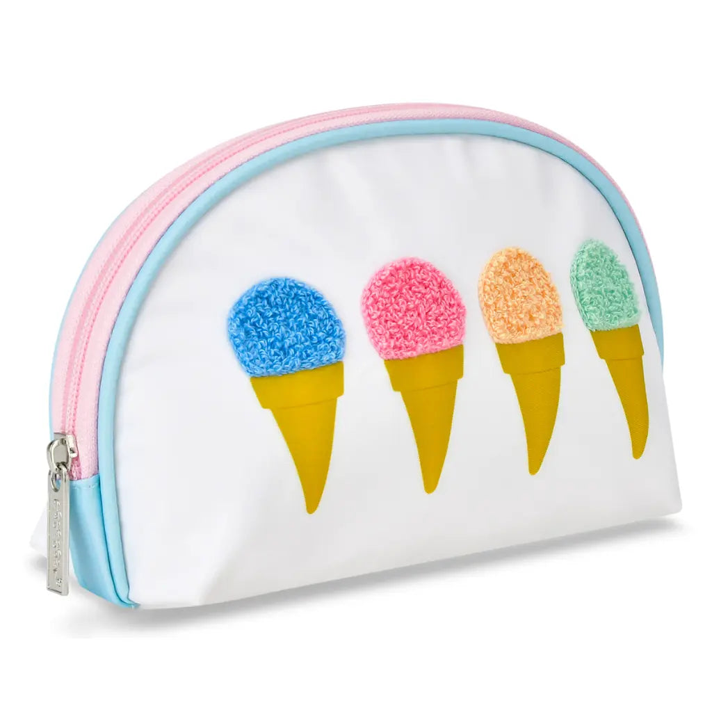Pouch with ice cream cone design on a white background
