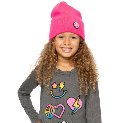 Tween Hats | Solid Color Smiley Beanie | Malibu Sugar