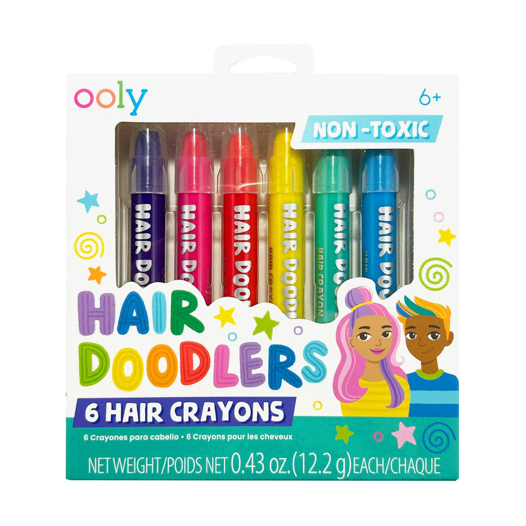 package of 6 hair crayons called hair doodlers. They come in all the colors of the rainbow. 