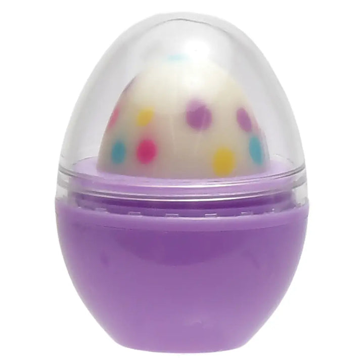 Lip balm with colorful design on a white background