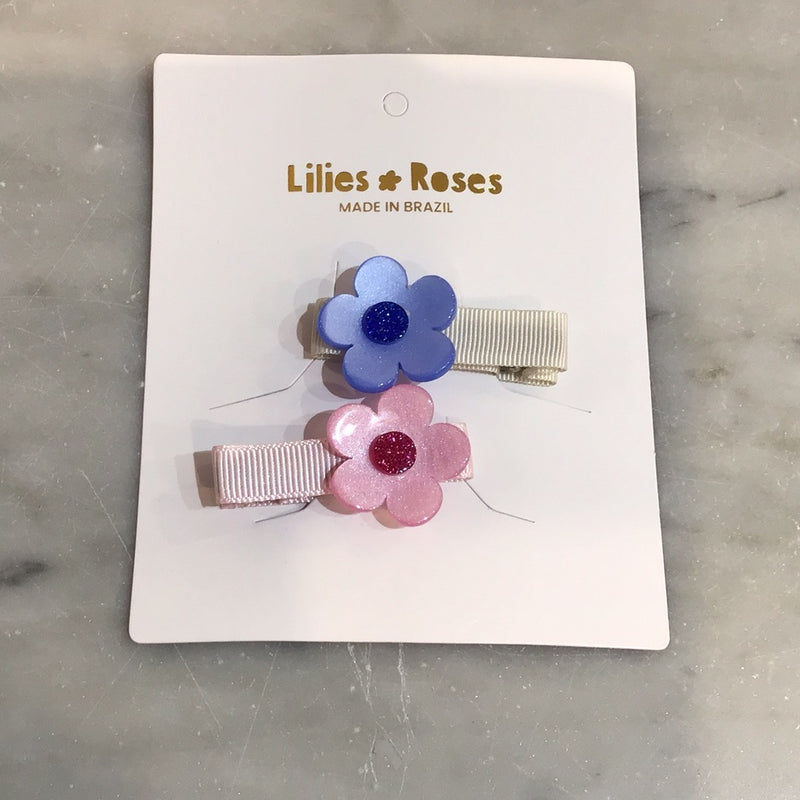 Alligator Clips |  Sweet Flowers- Pink Blue | Lilies and Roses NY
