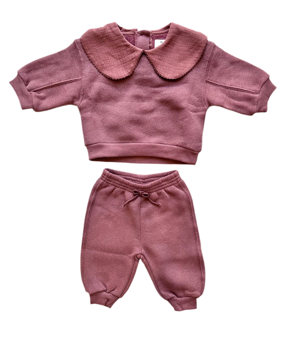 Baby Girl Sets | 2PCS: Fleece Sweatshirt and Joggers - Burgundy | Play Up