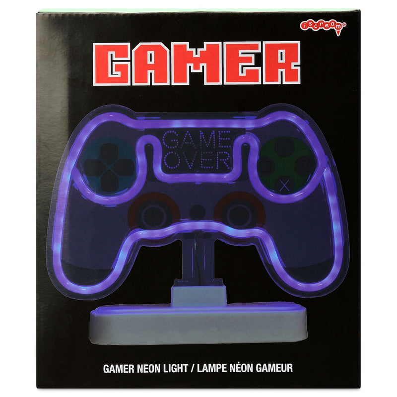 neon light in the shape of a gaming control