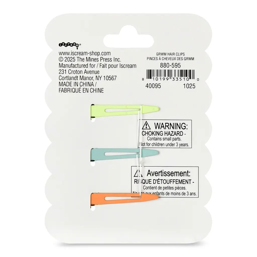 back of hair clips on a board 