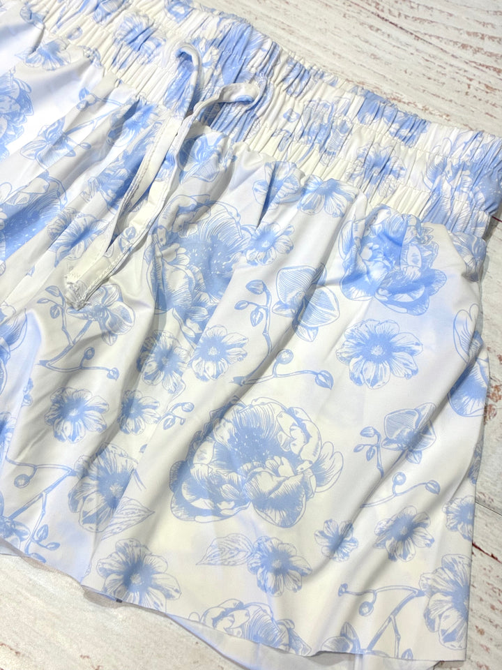 Tween Bottoms  | Beautiful Blue Toile Buttefly Shorts | Iscream