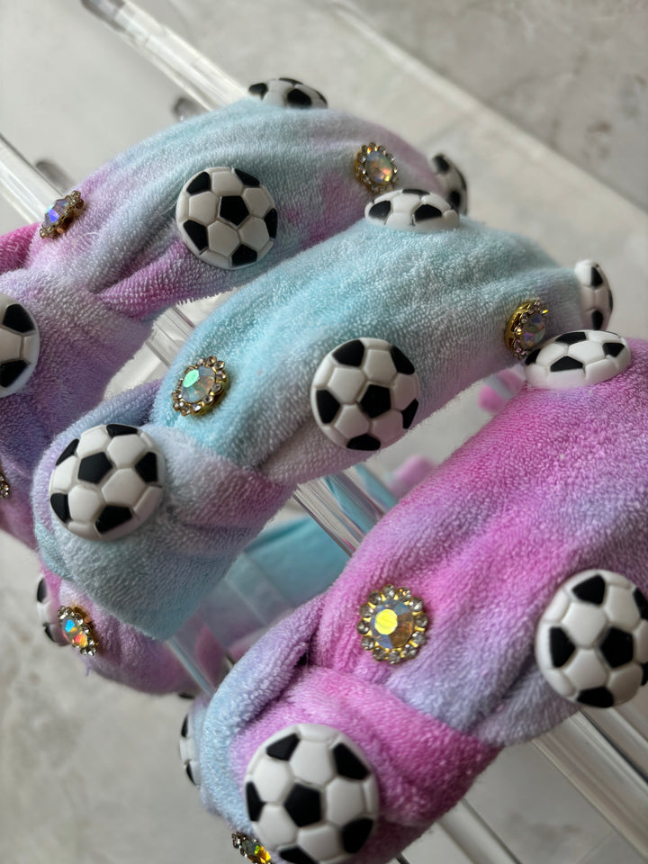 Headband | Soccer Terry Knot Headband - Cotton Candy | Bari Lynn Accessories