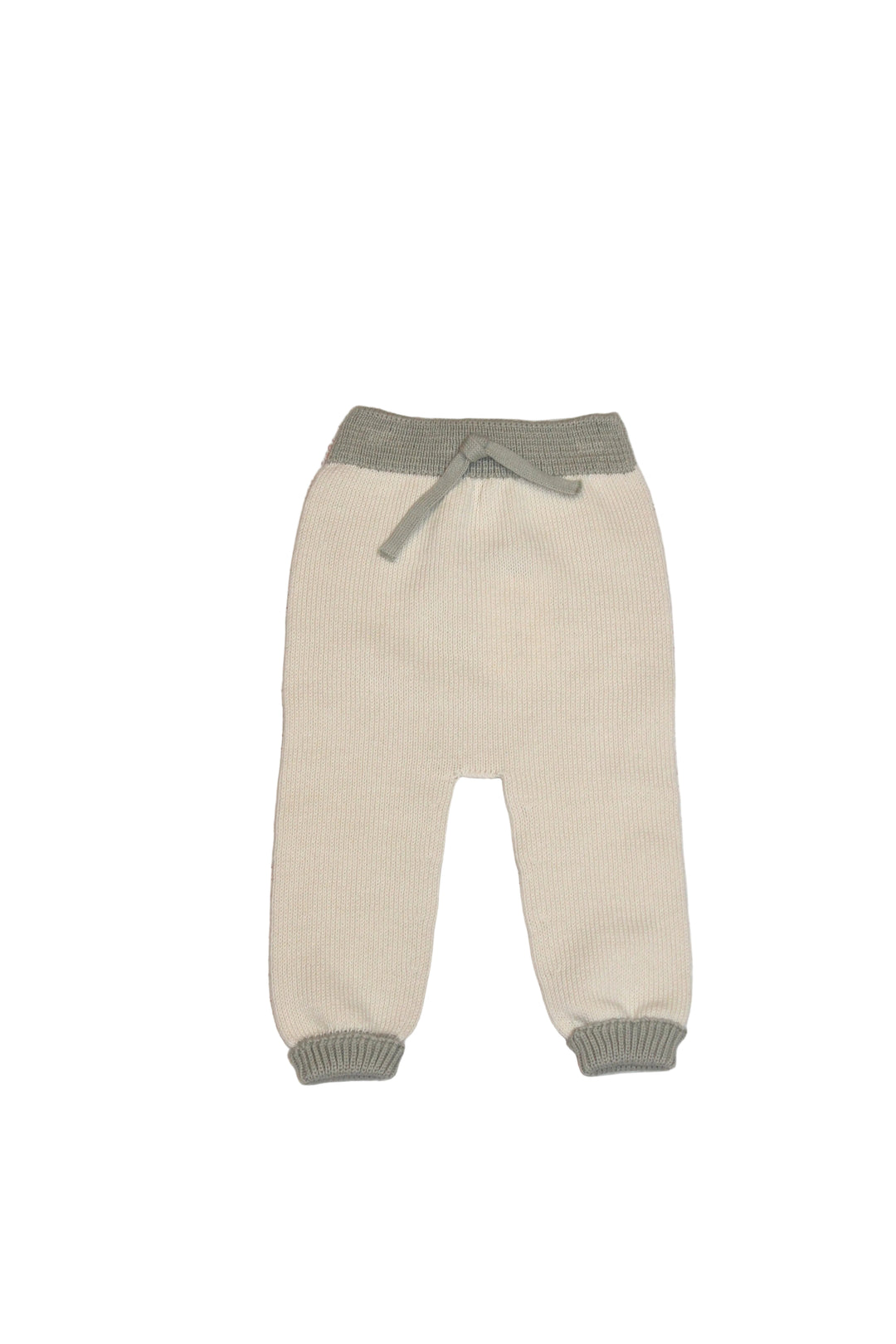 Baby Boy Bottoms | Knit Trousers - Cream/Apple | Li and Me