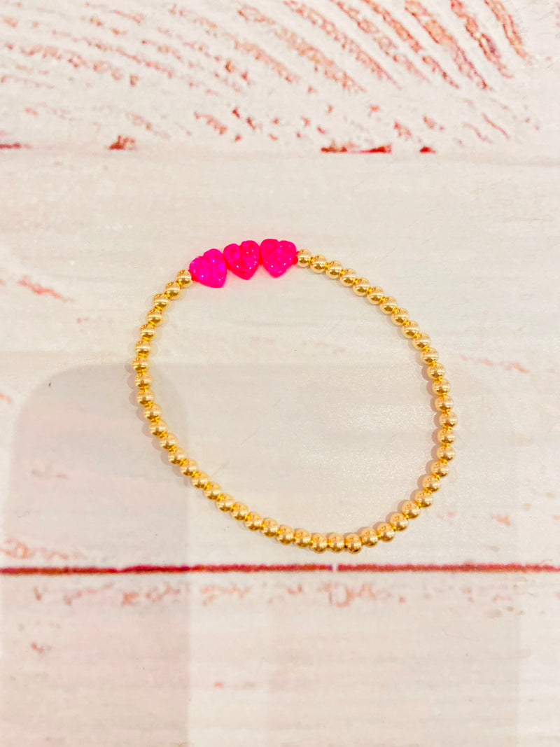 Tween Accessories | Triple Heart Bracelet| Bara Boheme Jewelry