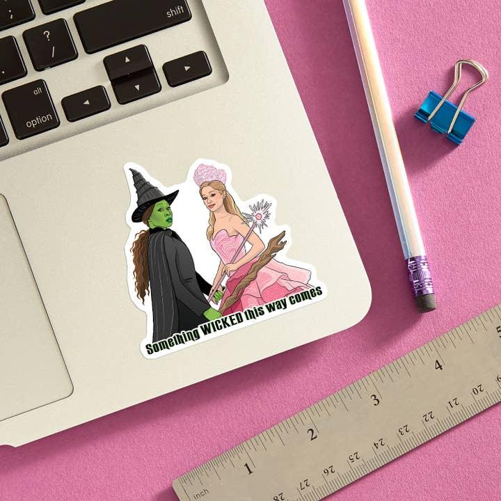 this picture shows the wicked sticker on the base of the laptop. 