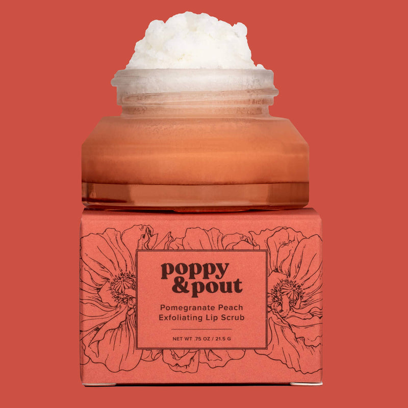 Lip Scrub | Pomegranate Peach Lip Scrub | Poppy & Pout