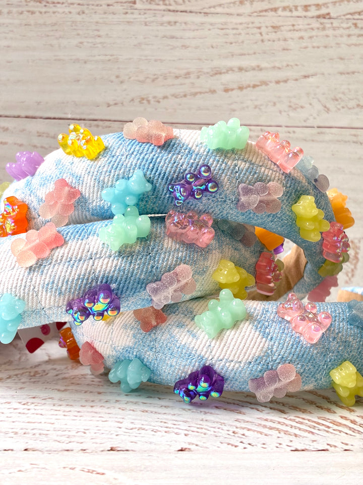 Headband | Denim Headband with Gummy Bear Charms | Bari Lynn Accessories