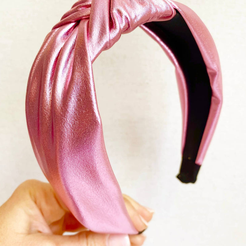 Headbands | Pink Metallic Headband | Sandy + Rizzo