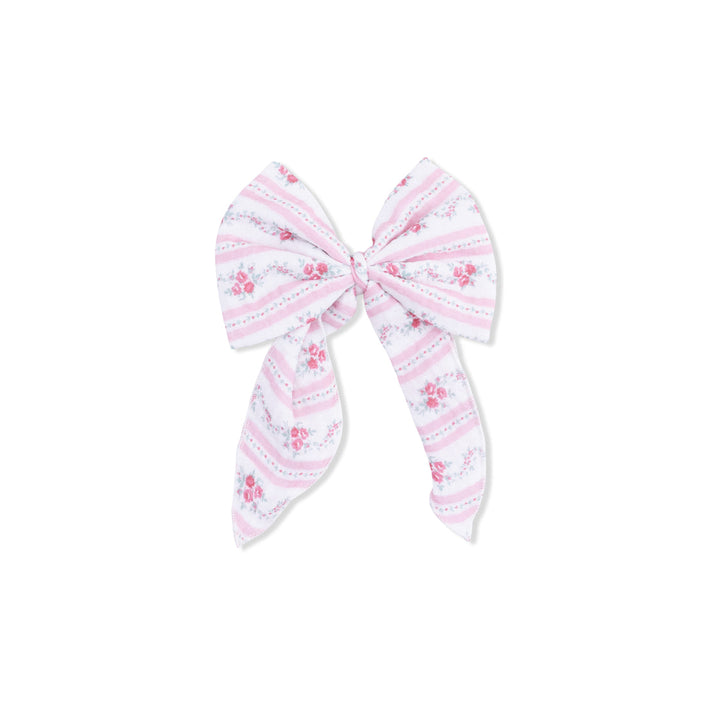 Clip | Large Bow- Winding Roses Stripe | Angel Dear