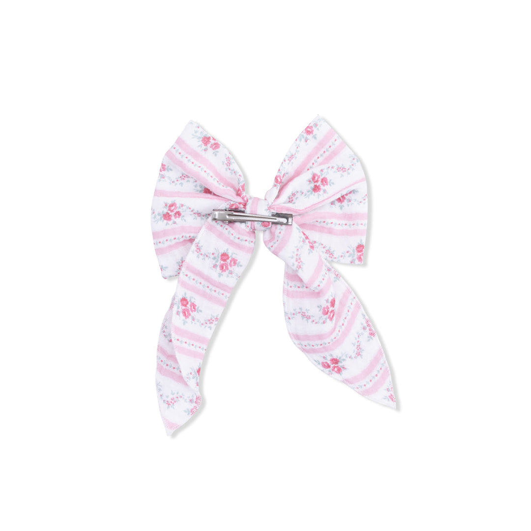 Clip | Large Bow- Winding Roses Stripe | Angel Dear