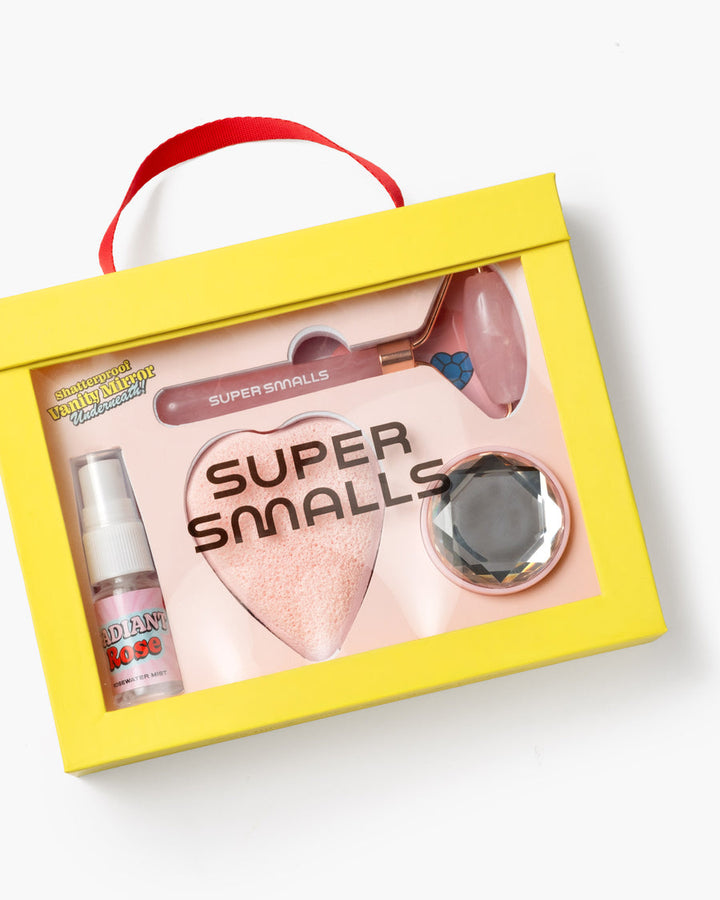 Super Smalls product set in a yellow box on a white background