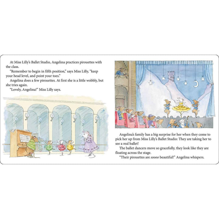 sample pages from inside the book about ballet and dancing. 