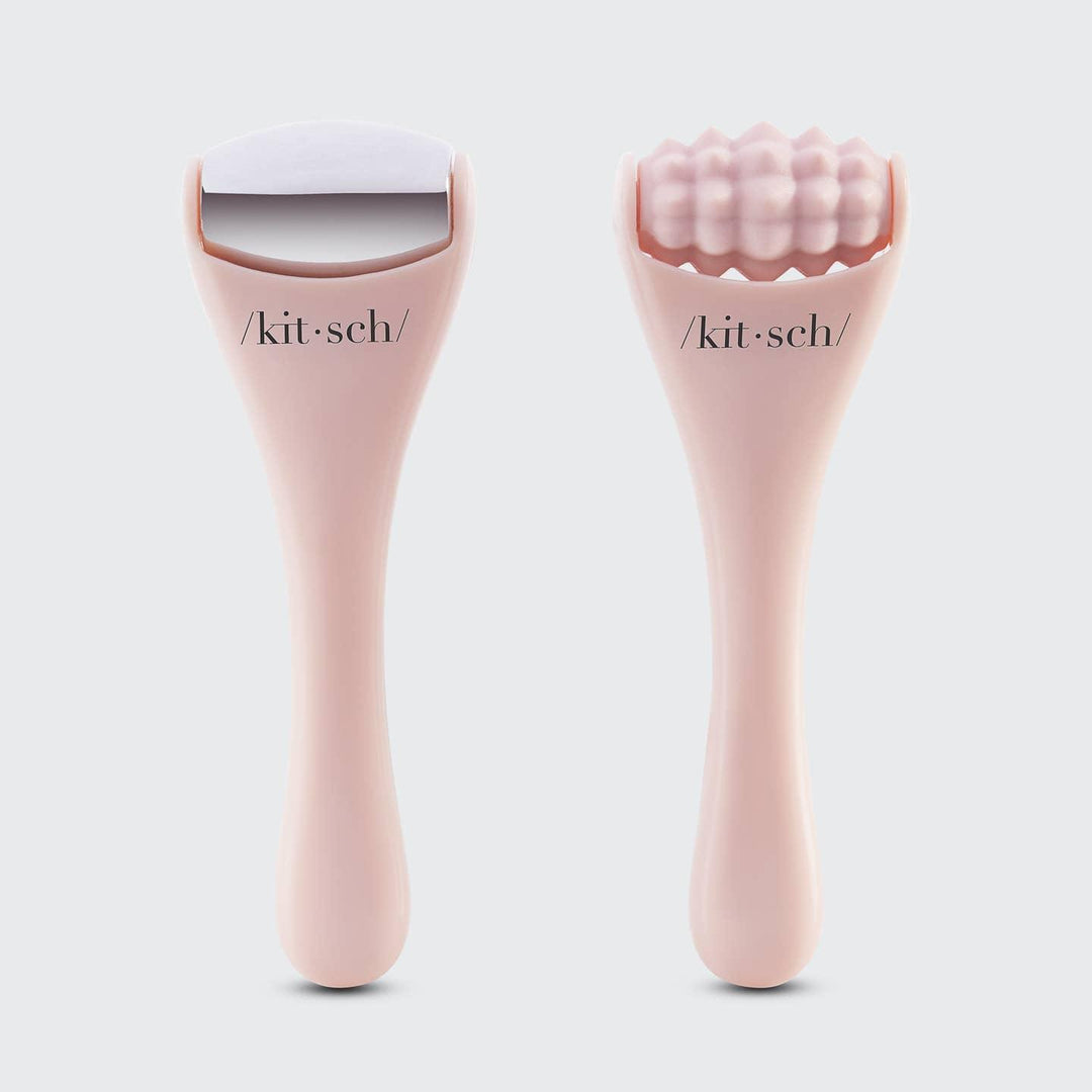 set of two rollers, one with textures on the top and the other with a metal rounded top. 