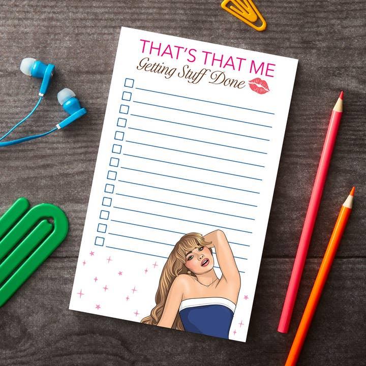 sabrina carpenter notepad with a to do list style 