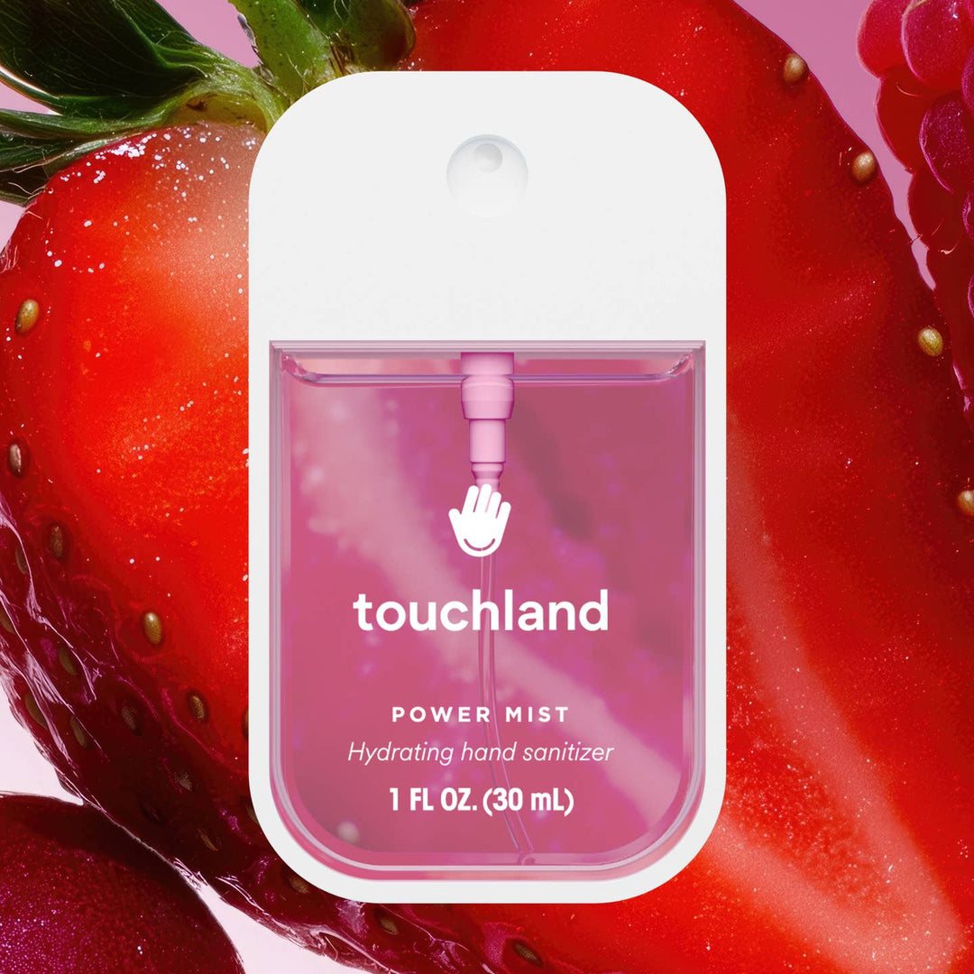 touchland hand sanitizer in the berry bliss scent. 