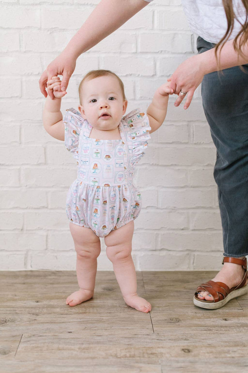 Baby Girl Bubble |Emmy Romper-Let Them Eat Cake | Ollie Jay