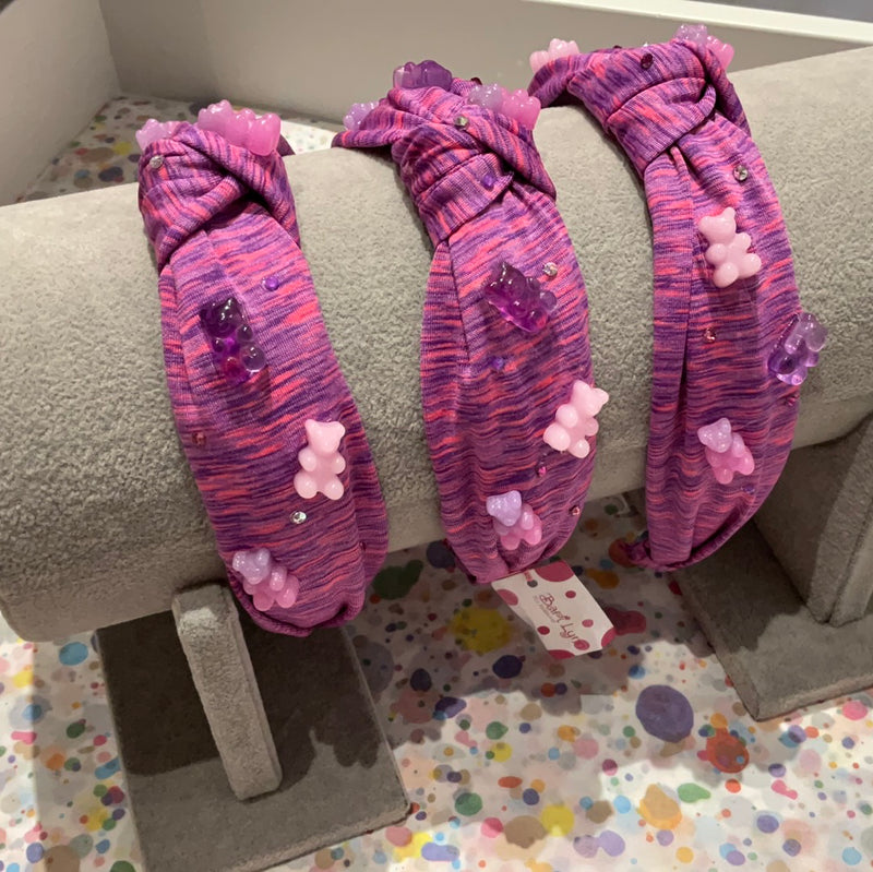 Headbands | Gummy Bear Knot: Heathered- Purple | Bari Lynn Accessories
