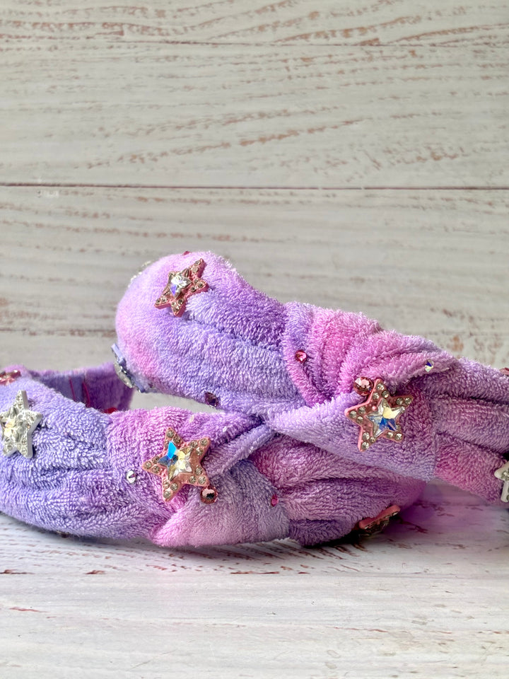 Headband | Purple Ombre Top Knot Headband with Star Charms | Bari Lynn Accessories