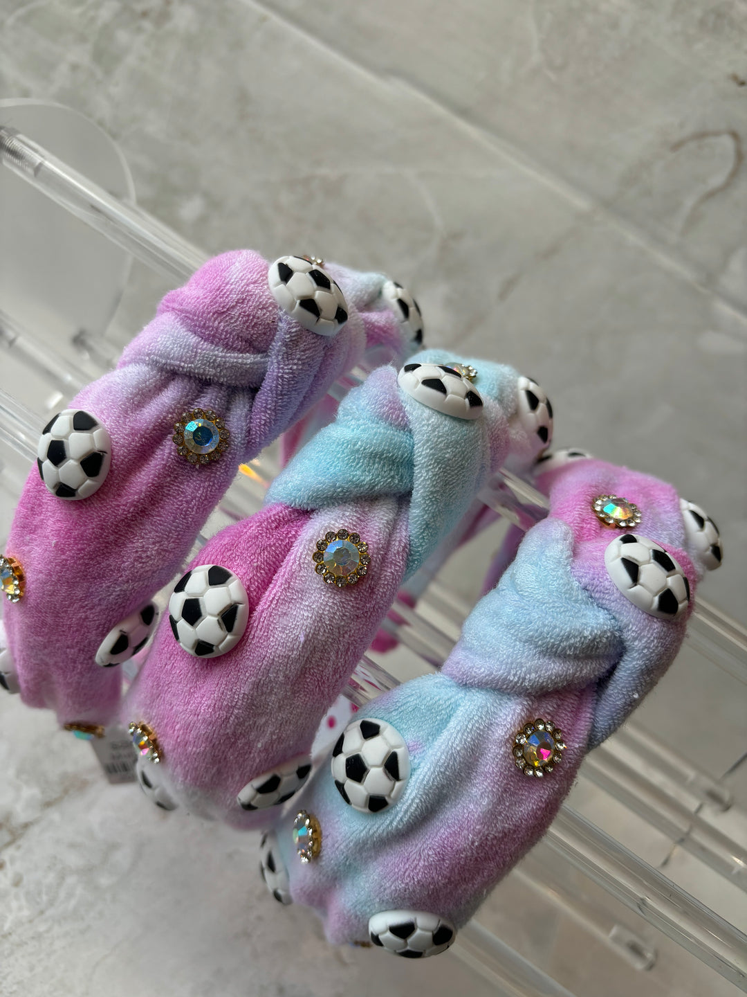Headband | Soccer Terry Knot Headband - Cotton Candy | Bari Lynn Accessories