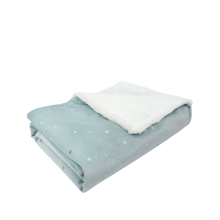 Baby Blanket| Celestial Velvet Faux Fur- Blue | Mon Ami Designs