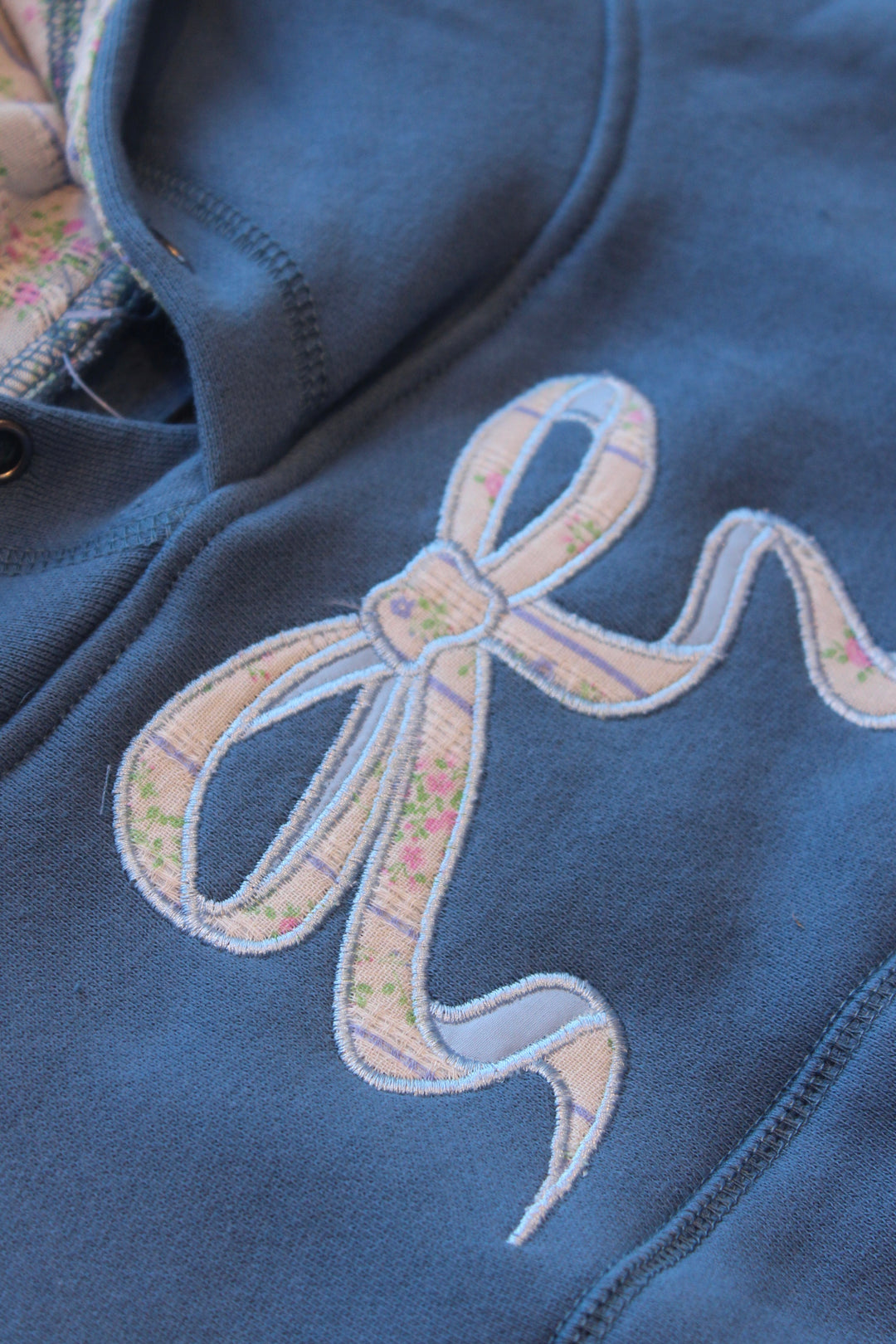 Tween Sweater | Ryan Hoodie- Denim Blue Vintage Floral | Katie J NYC