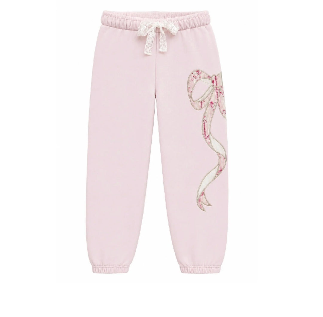 Tween Girl Bottoms | Dylan Sweatpants - Bow Applique | Katie J NYC