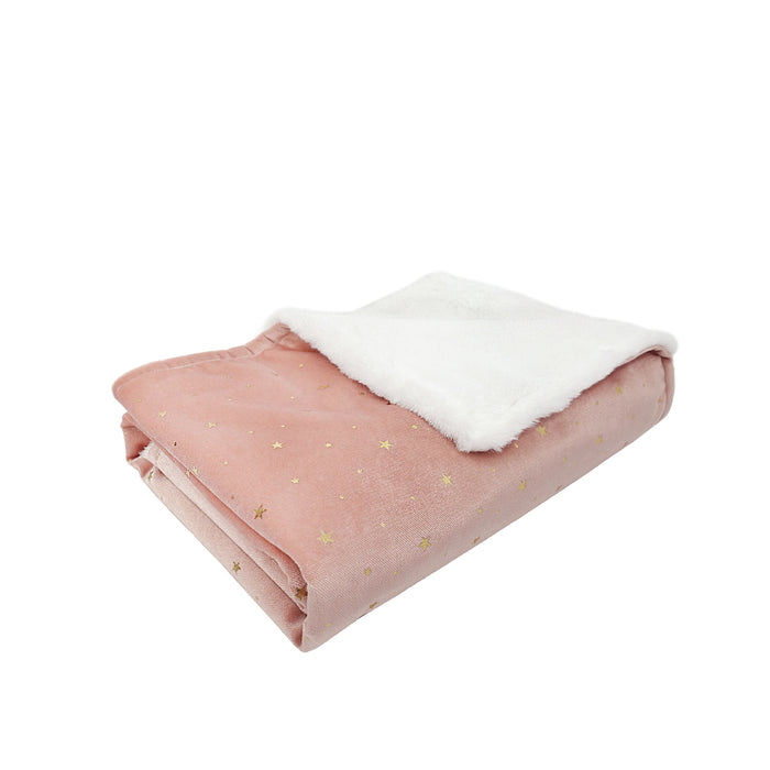 Baby Blanket | Celestial Star Faux Fur- Pink | Mon Ami Designs