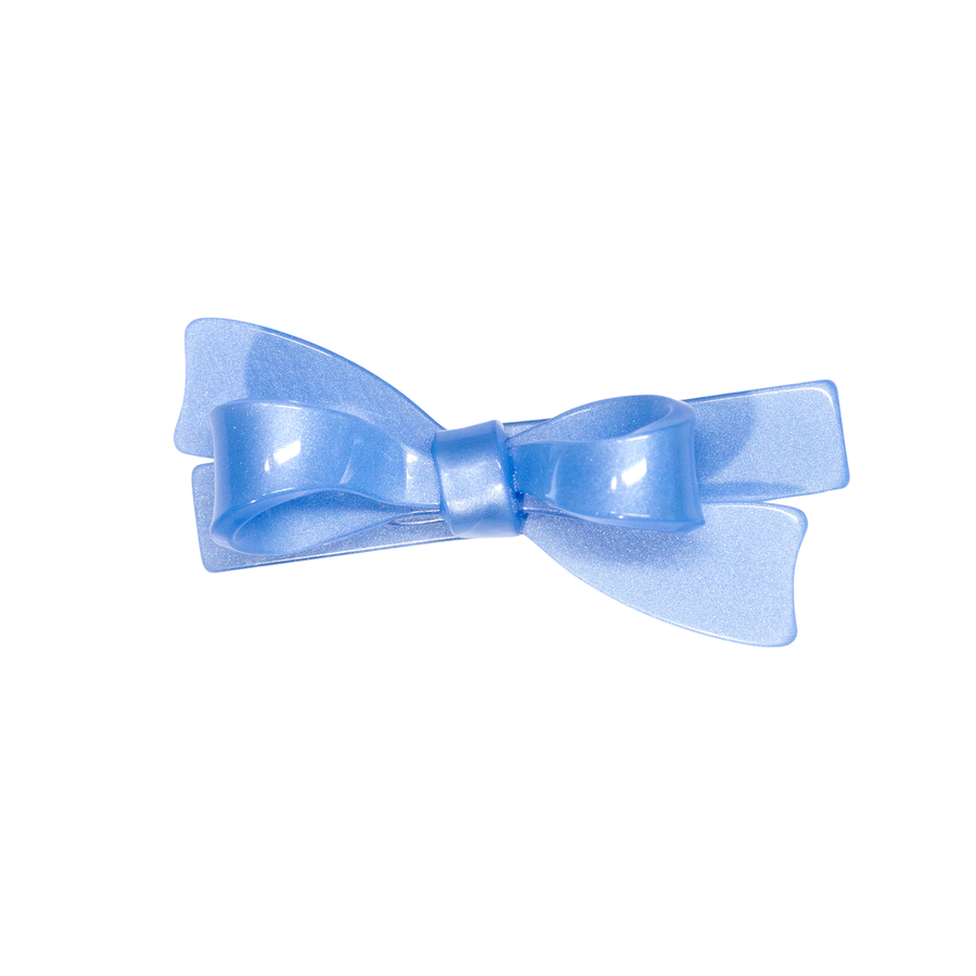 satin Light blue bow on a white background