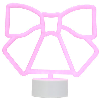 picture of bow light that illuminates pink.