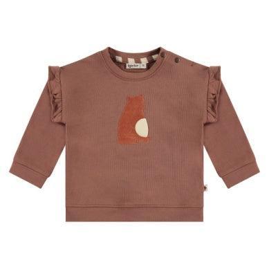 Baby Girl Sweaters | Brown Bear Ruffle Sweatshirt | BABYFACE