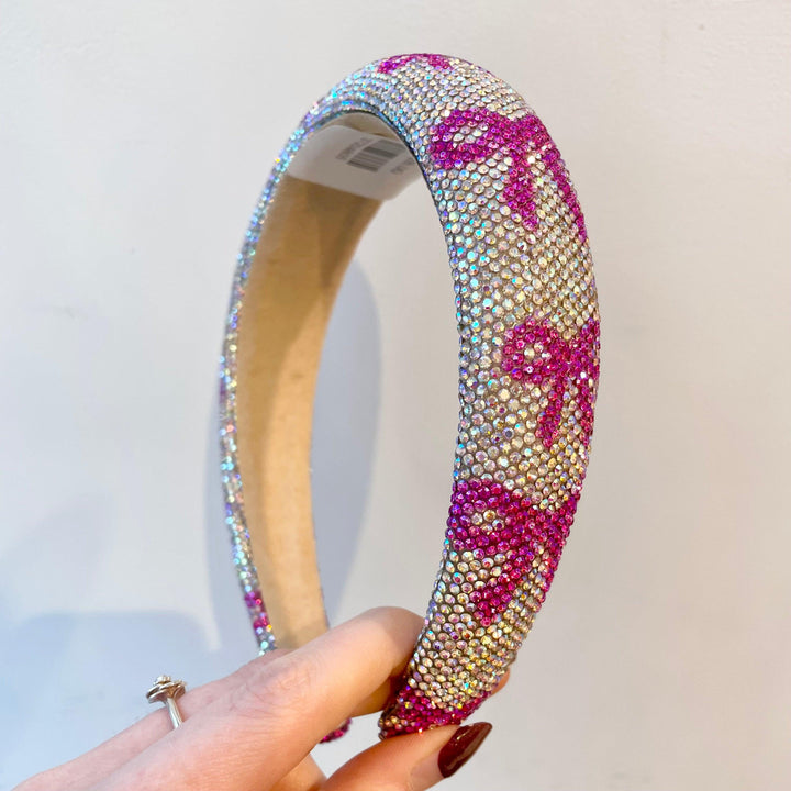 Headband | Fully Crystallized - Pink Bows | Bari Lynn Accessories