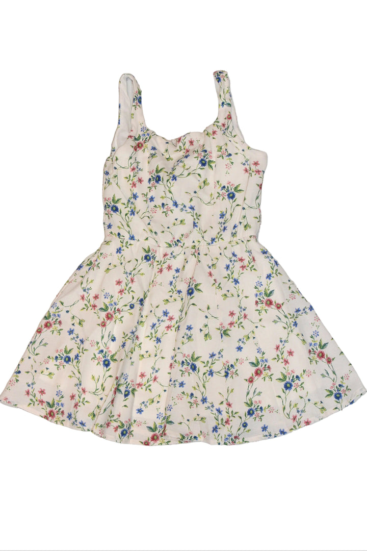 Floral dress on a wooden surface