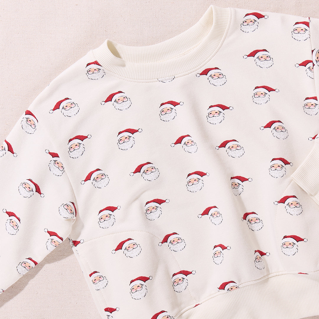 close up of the santa print 