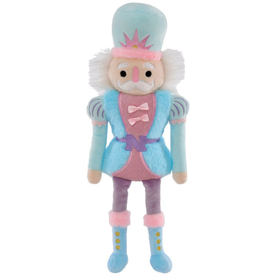 nutcracker plush that is pink, blue and purple with fluffy hair